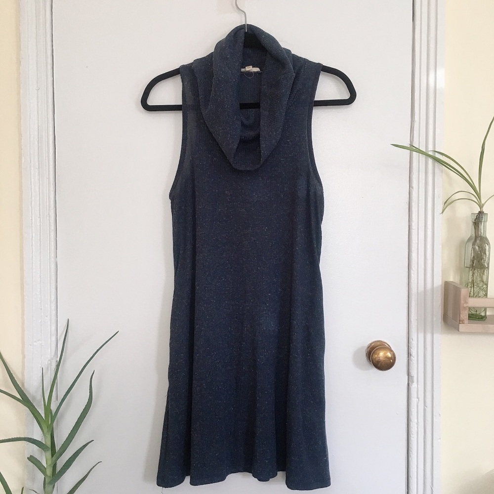 Cowl neck sweater dress